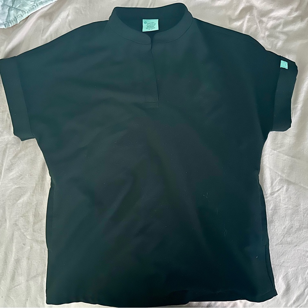 Garde-Malade Black Charlie Mandarin Scrub Top, Small